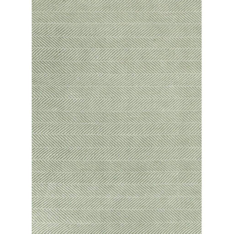 Tibba Fern Rug is a green recycled plastic bottle rug handwoven from 100% repurposed. The herringbone style weave is suited to modern and traditional homes. Weave close-up.