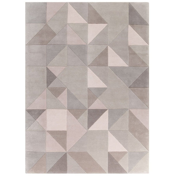 Tielles Neutral Rug is a modern geometric rug which features a gentle and relaxing mix of soft greys, taupes and warm natural shades.