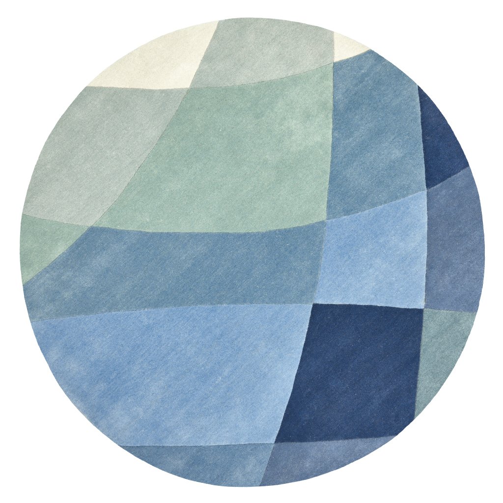 Rhythmic Tides Indigo Round Rug