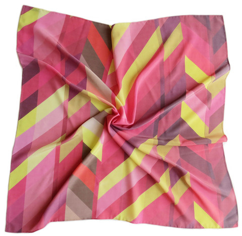 Gouliot Pink Silk Square Scarf